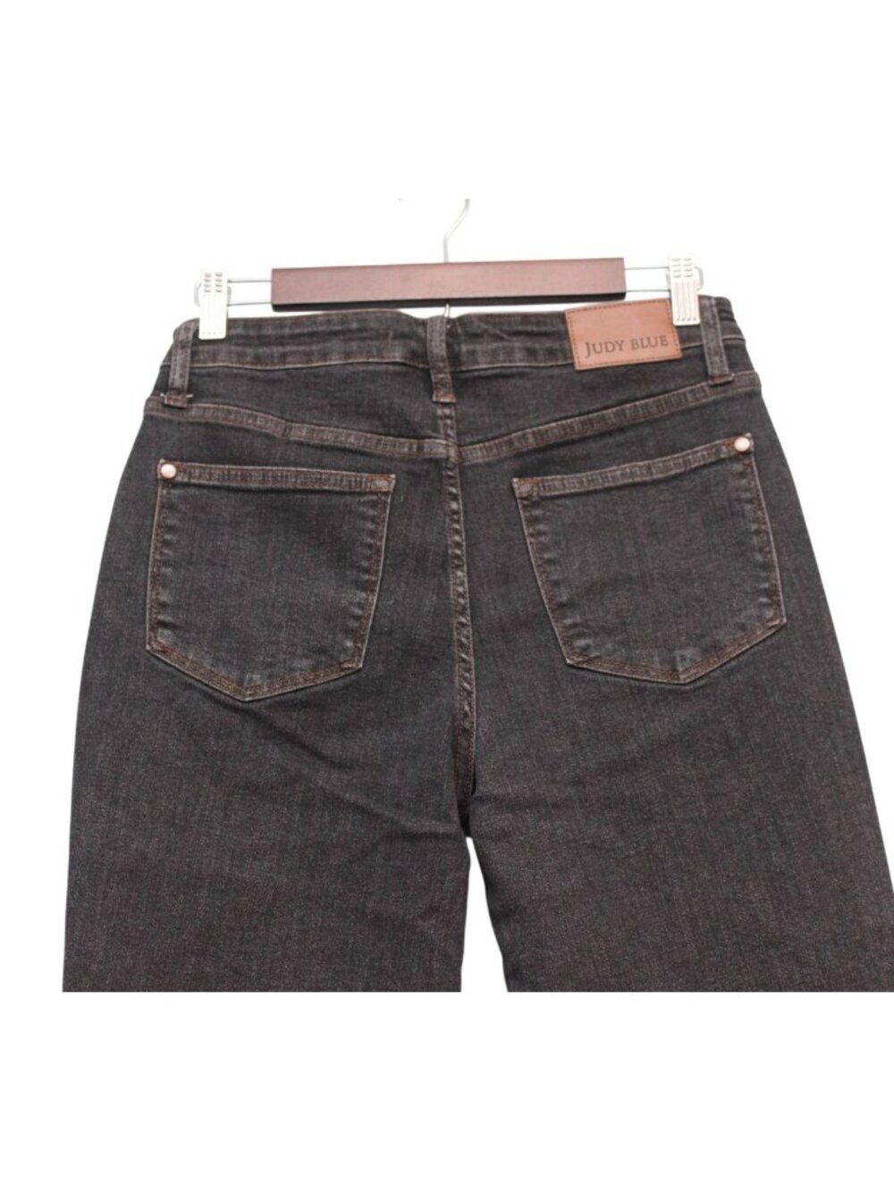 Judy Blue Jeans Size 7 28 Slim Fit Black Stretch Denim Tummy Control Preppy - Picture 8 of 12
